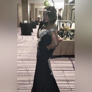 Black with gold sequence